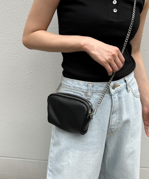 CANAL JEAN(キャナルジーン)の「Pt チェーンショルダーバッグ(ショルダーバッグ・レディース・ブラック・ONE SIZE)」の9枚目の写真
