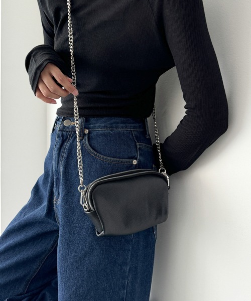 CANAL JEAN（キャナルジーン）の「Pt　チェーンショルダーバッグ（ショルダーバッグ・レディース・ブラック・ONE SIZE）」の8枚目の写真