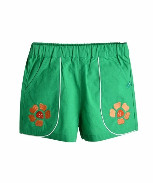 moimoln(モイモルン)の「フラワー刺繍4分丈パンツ(その他パンツ・キッズ・グリーン・110cm/90cm/100cm)」の1枚目の写真