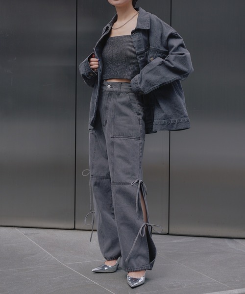 RAY CASSIN(レイカズン)の「オーバーサイズGジャン(デニムジャケット・レディース・グレー/ライトブルー・FREE)」の11枚目の写真