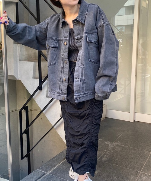 RAY CASSIN(レイカズン)の「オーバーサイズGジャン(デニムジャケット・レディース・グレー/ライトブルー・FREE)」の9枚目の写真