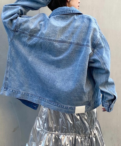 RAY CASSIN(レイカズン)の「オーバーサイズGジャン(デニムジャケット・レディース・グレー/ライトブルー・FREE)」の20枚目の写真