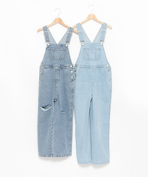 LOVETOXIC(ラブトキシック)の「デニムオーバーオール(サロペット/オーバーオール・キッズ・ライトブルー/ブルー・S/M/L)」の4枚目の写真