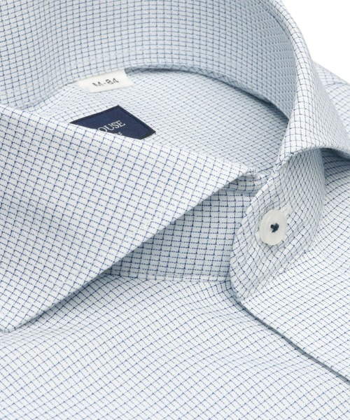 TOKYO SHIRTS(トウキョウシャツ)の「形態安定ノーアイロン ホリゾンタルワイド 長袖ビジネスワイシャツ(ビジネスシャツ・メンズ・ブルー・首回り37cm-裄丈80cm/首回り39cm-裄丈80cm/首回り39cm-裄丈84cm/首回り41cm-裄丈82cm/首回り41cm-裄丈86cm/首回り42cm-裄丈82cm/首回り42cm-裄丈86cm/首回り43cm-裄丈82cm/首回り43cm-裄丈86cm)」の2枚目の写真