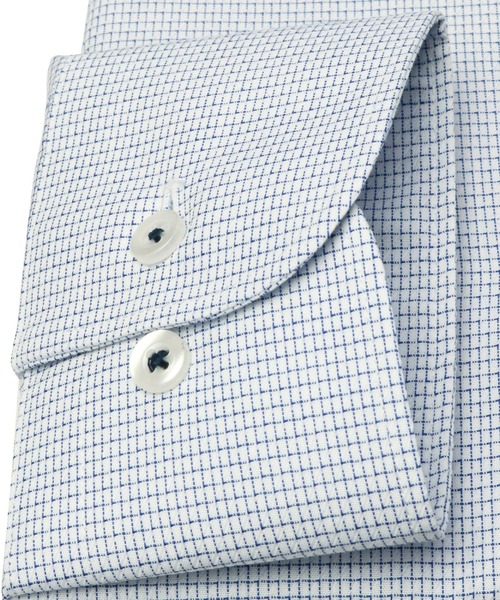 TOKYO SHIRTS(トウキョウシャツ)の「形態安定ノーアイロン ホリゾンタルワイド 長袖ビジネスワイシャツ(ビジネスシャツ・メンズ・ブルー・首回り37cm-裄丈80cm/首回り39cm-裄丈80cm/首回り39cm-裄丈84cm/首回り41cm-裄丈82cm/首回り41cm-裄丈86cm/首回り42cm-裄丈82cm/首回り42cm-裄丈86cm/首回り43cm-裄丈82cm/首回り43cm-裄丈86cm)」の3枚目の写真