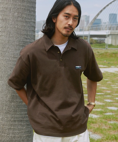 THE CRAFT CREW PRODUCTS（ザクラフトクループロダクツ）の「ヘビーウェイトファンクショナルファブリック ビッグシルエット 半袖ポロシャツ / 抗菌・防臭【THE CRAFT CREW PRODUCTS】（ポロシャツ・メンズ・ブラック/ダークネイビー/ダークブラウン/グレイッシュベージュ/オフホワイト/アッシュグレー/ダークグリーン/チャコール・M/S/L）」の5枚目の写真