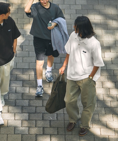 THE CRAFT CREW PRODUCTS（ザクラフトクループロダクツ）の「ヘビーウェイトファンクショナルファブリック ビッグシルエット 半袖ポロシャツ / 抗菌・防臭【THE CRAFT CREW PRODUCTS】（ポロシャツ・メンズ・ブラック/ダークネイビー/ダークブラウン/グレイッシュベージュ/オフホワイト/アッシュグレー/ダークグリーン/チャコール・M/S/L）」の16枚目の写真