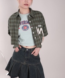 【HOOK】for girls アメカジヴィンテージ風発泡ロゴプリントTEE