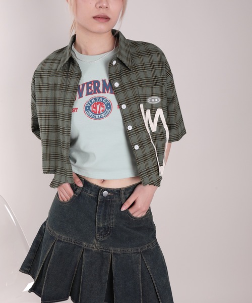 HOOK(フック)の「【HOOK】for girls アメカジヴィンテージ風発泡ロゴプリントTEE(Tシャツ/カットソー・レディース・ブルー/ブラック/ダークグレー/ホワイト/グリーン/ピンク/ベージュ・FREE)」の5枚目の写真