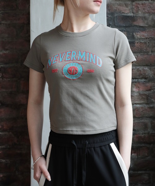 HOOK(フック)の「【HOOK】for girls アメカジヴィンテージ風発泡ロゴプリントTEE(Tシャツ/カットソー・レディース・ブルー/ブラック/ダークグレー/ホワイト/グリーン/ピンク/ベージュ・FREE)」の1枚目の写真