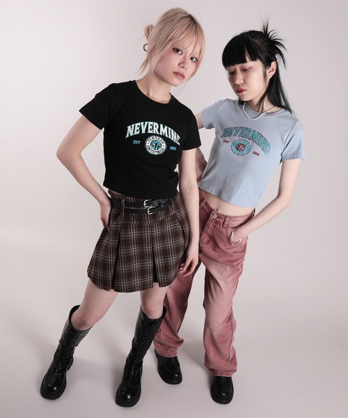 HOOK(フック)の「【HOOK】for girls アメカジヴィンテージ風発泡ロゴプリントTEE(Tシャツ/カットソー・レディース・ブルー/ブラック/ダークグレー/ホワイト/グリーン/ピンク/ベージュ・FREE)」の13枚目の写真