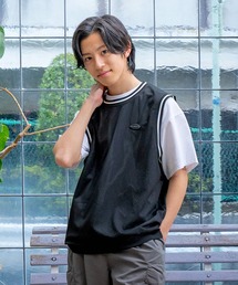 GLAZOS | 【セットアイテム】【接触冷感】【速乾】【UVカット】メッシュタンクトップ×クールラフTシャツ(Tシャツ/カットソー)