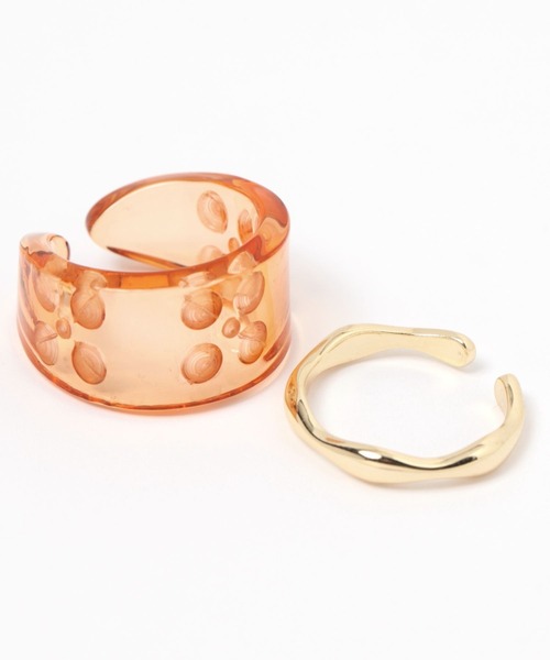 studio CLIP（スタディオクリップ）の「裏彫り花セットリング（リング・レディース・イエロー/ブラウン/ホワイト・FREE）」の5枚目の写真