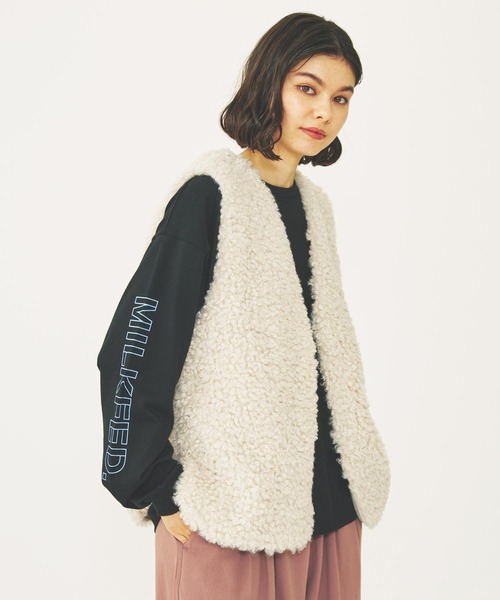 MILKFED.（ミルクフェド）の「FUR VEST（ベスト・レディース・オフホワイト/ブラック/ブラウン・ONE SIZE）」の2枚目の写真