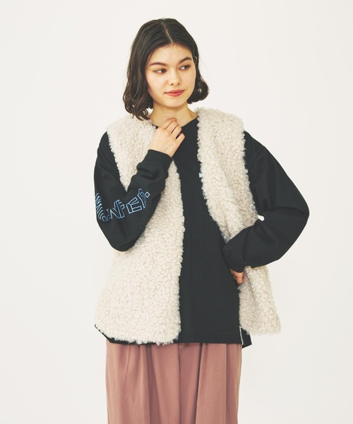 MILKFED.（ミルクフェド）の「FUR VEST（ベスト・レディース・オフホワイト/ブラック/ブラウン・ONE SIZE）」の7枚目の写真