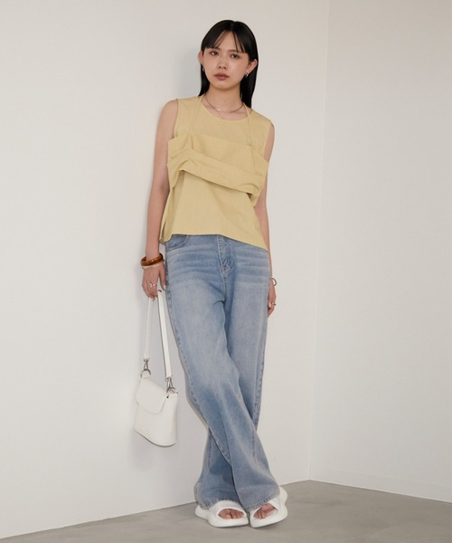 Aunt Marie's（アントマリーズ）の「ビスチェレイヤードノースリトップス（タンクトップ・レディース・ブラック/イエロー/グレー・FREE）」の11枚目の写真