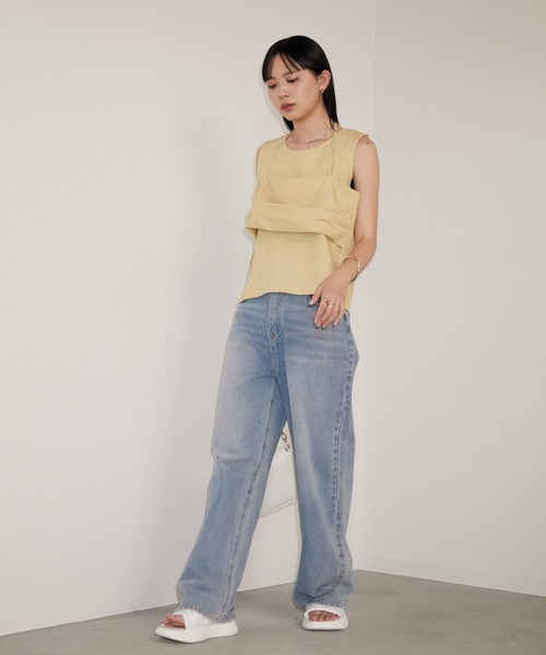 Aunt Marie's（アントマリーズ）の「ビスチェレイヤードノースリトップス（タンクトップ・レディース・ブラック/イエロー/グレー・FREE）」の12枚目の写真