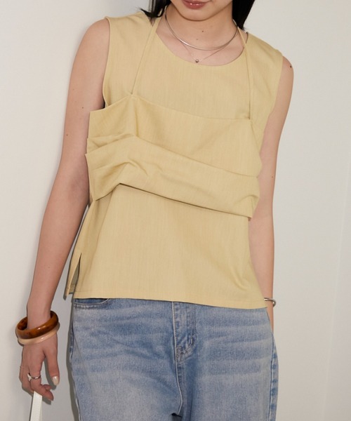 Aunt Marie's（アントマリーズ）の「ビスチェレイヤードノースリトップス（タンクトップ・レディース・ブラック/イエロー/グレー・FREE）」の6枚目の写真