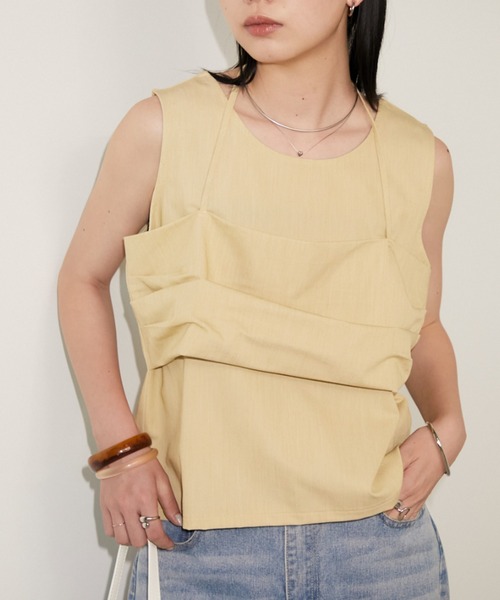 Aunt Marie's（アントマリーズ）の「ビスチェレイヤードノースリトップス（タンクトップ・レディース・ブラック/イエロー/グレー・FREE）」の7枚目の写真