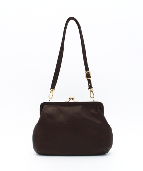 kvell(ケベル)の「*レザー がま口 バッグ* (ショルダーバッグ・レディース・ブラック/ダークブラウン/レッド/スモークグレー/ピンク・FREE)」の16枚目の写真