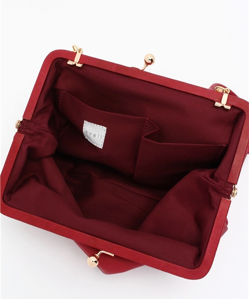 kvell(ケベル)の「*レザー がま口 バッグ* (ショルダーバッグ・レディース・ブラック/ダークブラウン/レッド/スモークグレー/ピンク・FREE)」の13枚目の写真