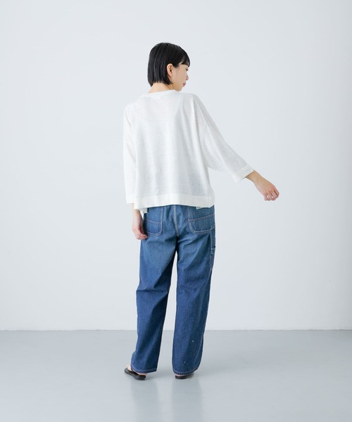 かぐれ(カグレ)の「リネンプルオーバーニット(ニット/セーター・レディース・ブラック/オフホワイト/ナチュラル・FREE)」の7枚目の写真