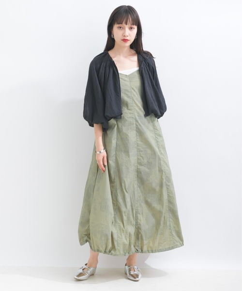 terrace(テラス)の「ナイロンバルーンキャミワンピース(ワンピース・レディース・アイボリー/ブラック系その他/グリーン系その他/ブラック/レッド/ブルー・MEDIUM)」の5枚目の写真