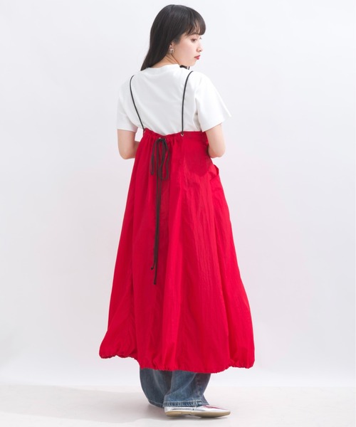 terrace(テラス)の「ナイロンバルーンキャミワンピース(ワンピース・レディース・アイボリー/ブラック系その他/グリーン系その他/ブラック/レッド/ブルー・MEDIUM)」の6枚目の写真