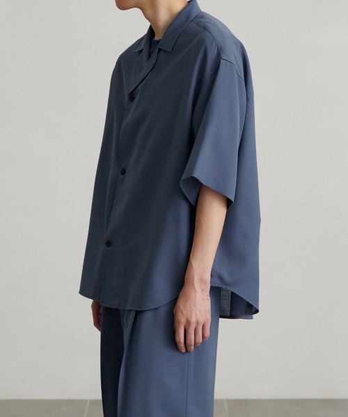 PUBLIC TOKYO（パブリックトウキョウ）の「〈セットアップ対応〉イージーサマーウールセミオープンシャツ（シャツ/ブラウス・メンズ・ブルー/ダークグレー/ブラウン/グリーン/グレー/その他17・1/2/3）」の8枚目の写真