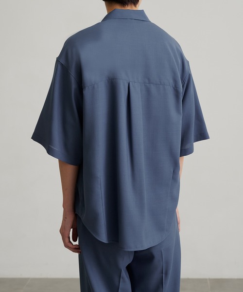 PUBLIC TOKYO（パブリックトウキョウ）の「〈セットアップ対応〉イージーサマーウールセミオープンシャツ（シャツ/ブラウス・メンズ・ブルー/ダークグレー/ブラウン/グリーン/グレー/その他17・1/2/3）」の9枚目の写真