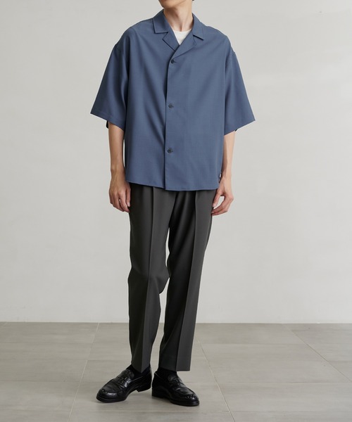 PUBLIC TOKYO（パブリックトウキョウ）の「〈セットアップ対応〉イージーサマーウールセミオープンシャツ（シャツ/ブラウス・メンズ・ブルー/ダークグレー/ブラウン/グリーン/グレー/その他17・1/2/3）」の12枚目の写真