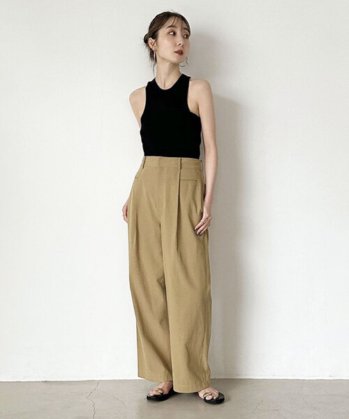 Noble（ノーブル）の「ハイウエストワイドチノパンツ（チノパンツ・レディース・ベージュ・38/36）」の2枚目の写真