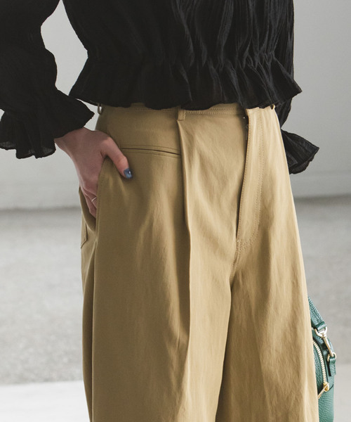 Noble ハイウエストチノパンツ Noble（ノーブル）の「ハイウエストワイドチノパンツ