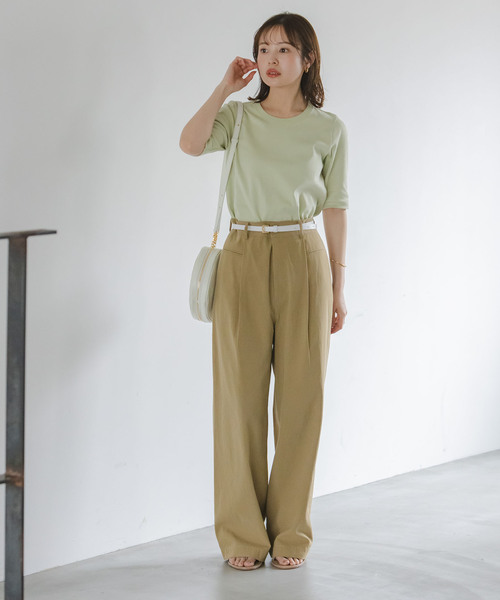 Noble ワイドパンツ　チノパン Noble（ノーブル）の「ハイウエストワイドチノパンツ