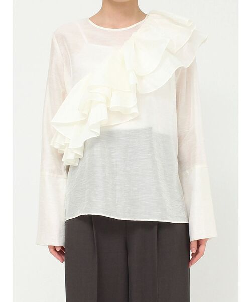 LAGUNAMOON（ラグナムーン）の「フリルカラーセットシアーブラウス（シャツ/ブラウス・レディース・ホワイト/ブラック/ライトブルー・FREE）」の16枚目の写真
