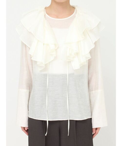 LAGUNAMOON（ラグナムーン）の「フリルカラーセットシアーブラウス（シャツ/ブラウス・レディース・ホワイト/ブラック/ライトブルー・FREE）」の9枚目の写真