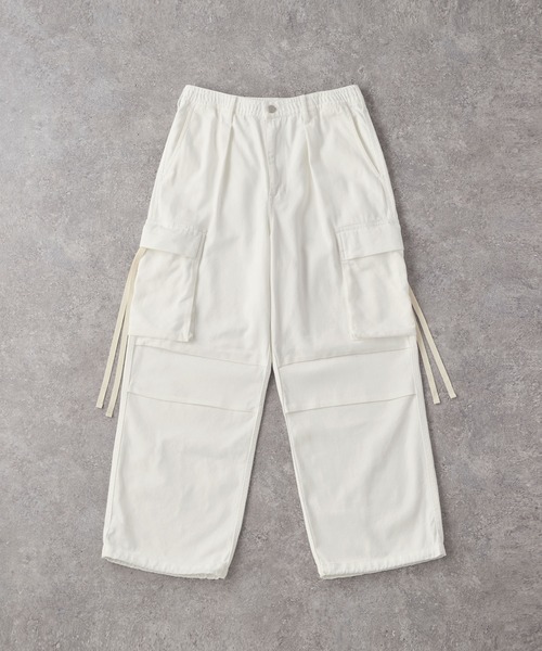 MONO-MART（モノマート）の「ヴィンテージメイクバギーセミワイドM-47カーゴデニムパンツ/裾ドローコード（カーゴパンツ・メンズ・アイボリー/グレー/サックスブルー/ブラック/ダークインディゴブルー/インディゴブルー・L/M/S/XS）」の7枚目の写真