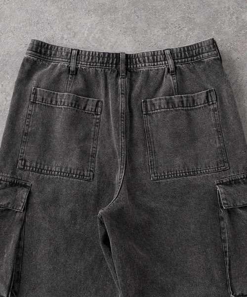 MONO-MART（モノマート）の「ヴィンテージメイクバギーセミワイドM-47カーゴデニムパンツ/裾ドローコード（カーゴパンツ・メンズ・アイボリー/グレー/サックスブルー/ブラック/ダークインディゴブルー/インディゴブルー・L/M/S/XS）」の10枚目の写真
