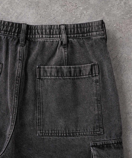 MONO-MART（モノマート）の「ヴィンテージメイクバギーセミワイドM-47カーゴデニムパンツ/裾ドローコード（カーゴパンツ・メンズ・アイボリー/グレー/サックスブルー/ブラック/ダークインディゴブルー/インディゴブルー・L/M/S/XS）」の14枚目の写真