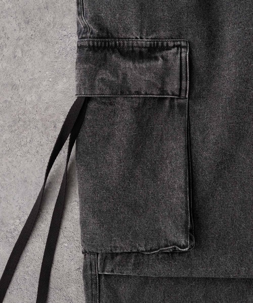 MONO-MART（モノマート）の「ヴィンテージメイクバギーセミワイドM-47カーゴデニムパンツ/裾ドローコード（カーゴパンツ・メンズ・アイボリー/グレー/サックスブルー/ブラック/ダークインディゴブルー/インディゴブルー・L/M/S/XS）」の16枚目の写真