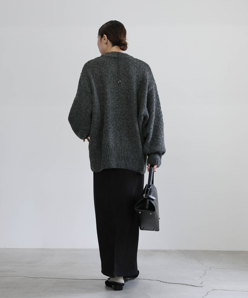 セール】【洗える】メランジヤーンクルーネックオーバーニット（ニット