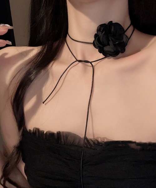 ANDI BAGUS☆Sunflower Choker ひまわり チョーカー ネックレス ひまわりチョーカー サンゴ 黄色のひまわりネックレス