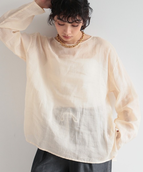 tシャツ BARNYARDSTORM / リネンコンカットプルオーバー / ハンドウォッシャブル レディース BARNYARDSTORM tシャツ / リネンコンカットプルオーバー ハンド