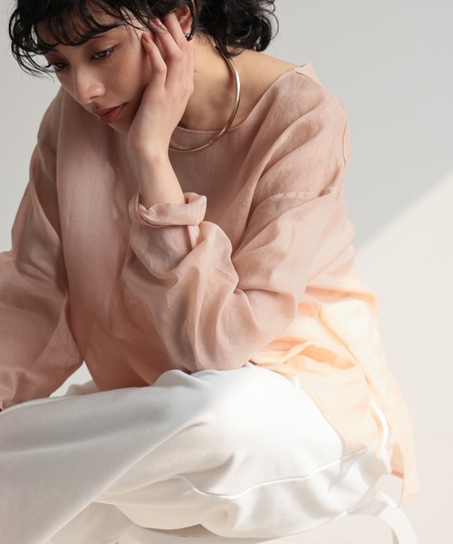 BARNYARDSTORM（バンヤードストーム）の「BARNYARDSTORM / リネンプルオーバー【ハンドウォッシャブル】（シャツ/ブラウス・レディース・ブラック/ホワイト/ピンク/グリーン/モカ/ベージュ・FREE）」の20枚目の写真