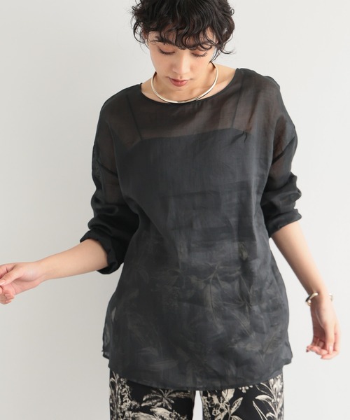 BARNYARDSTORM（バンヤードストーム）の「BARNYARDSTORM / リネンプルオーバー【ハンドウォッシャブル】（シャツ/ブラウス・レディース・ブラック/ホワイト/ピンク/グリーン/モカ/ベージュ・FREE）」の13枚目の写真