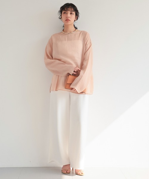 BARNYARDSTORM（バンヤードストーム）の「BARNYARDSTORM / リネンプルオーバー【ハンドウォッシャブル】（シャツ/ブラウス・レディース・ブラック/ホワイト/ピンク/グリーン/モカ/ベージュ・FREE）」の22枚目の写真