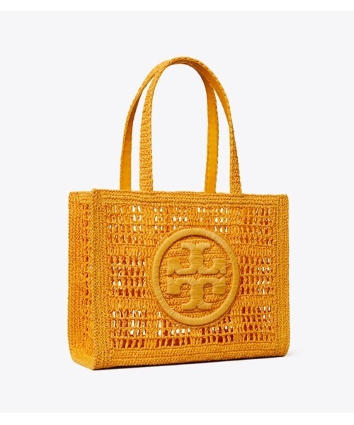 【Tory Burch】クロコ型押しエラマーケットトートバッグ エラ クロコ エンボス ストロー スモール バスケットバッグ