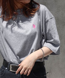 【U.S. POLO ASSN.】 25SS新色追加 ワンポイント ロゴ刺繍 ビッグシルエット 半袖 Tシャツ
