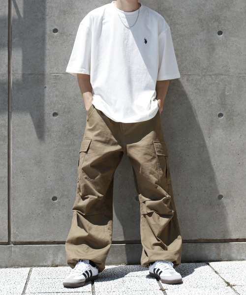 U.S. POLO ASSN.（ユーエスポロアッスン）の「【U.S. POLO ASSN.】 25SS新色追加 ワンポイント ロゴ刺繍 ビッグシルエット 半袖 Tシャツ（Tシャツ/カットソー・メンズ・ホワイト/ネイビー/グレー/ダークグリーン/ライラック/ブラック/ブルー・MEDIUM/LARGE/X-LARGE）」の17枚目の写真