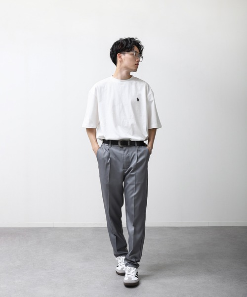 U.S. POLO ASSN.（ユーエスポロアッスン）の「【U.S. POLO ASSN.】 25SS新色追加 ワンポイント ロゴ刺繍 ビッグシルエット 半袖 Tシャツ（Tシャツ/カットソー・メンズ・ホワイト/ネイビー/グレー/ダークグリーン/ライラック/ブラック/ブルー・MEDIUM/LARGE/X-LARGE）」の15枚目の写真